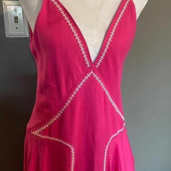 Esteban Cortazar Collective Pink Ruffle Accents Mid-Calf length Luxury Dress S - Picture 2 of 14